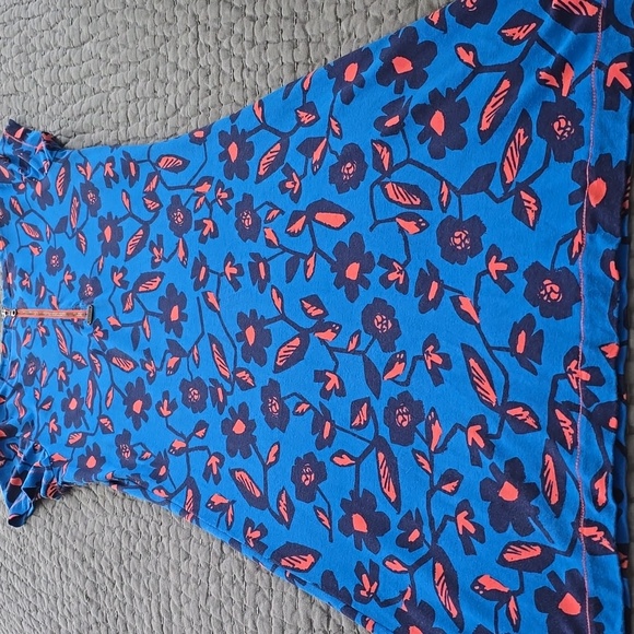 Hatley Dress - Turquoise with Coral Floral & Leaf Pattern - Picture 10 of 13